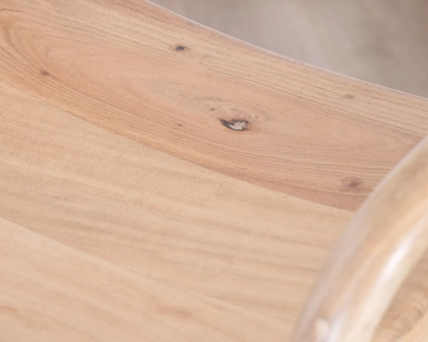 Tabouret de bar en acacia design épuré avec dosseret "Vogue"