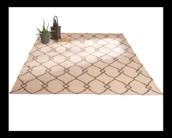 Tapis en jute et laine style kilim beige 