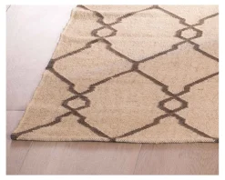 Tapis en jute et laine style kilim beige 
