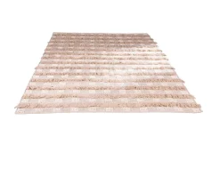 Tapis fantaisie en coton texturé beige 