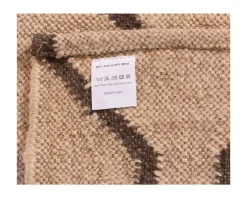 Tapis kilim beige motif berbère en laine et jute "Cocoon" format 120x180 cm