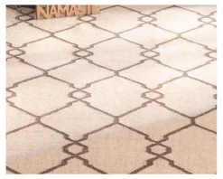Tapis kilim beige motif berbère en laine et jute 