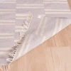 Tapis rayé bleu clair et crème "Ethnic" dimensions 120x180 cm