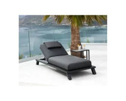 Têtière en tissu gris foncé sooty pour bains de soleil 